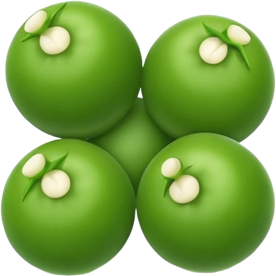 three pea balls emoji