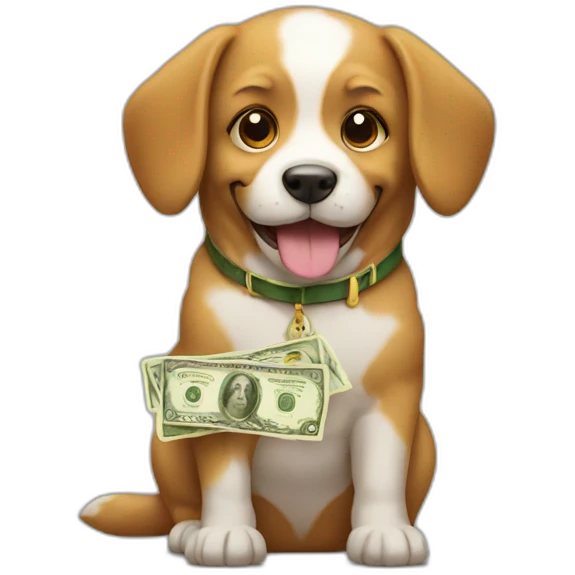 dog with money emoji