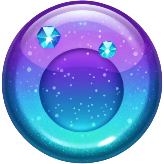 Glitter Purple and Cian hang loose emoji