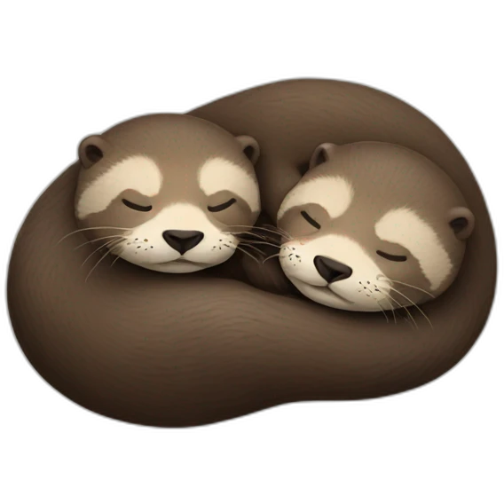 Two otters sleeping together emoji