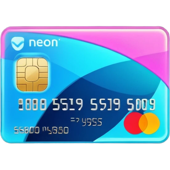 Neon cyber credit card emoji