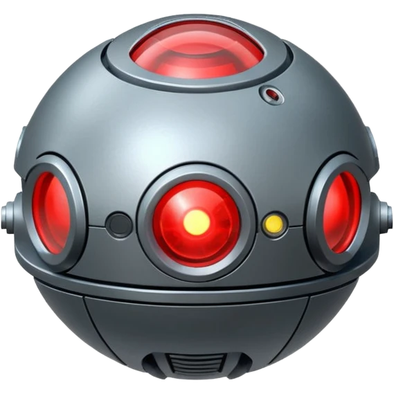 flying orb shaped futuristic targeting droid acquires target and paints with laser. sci-fi war. no propellers  emoji