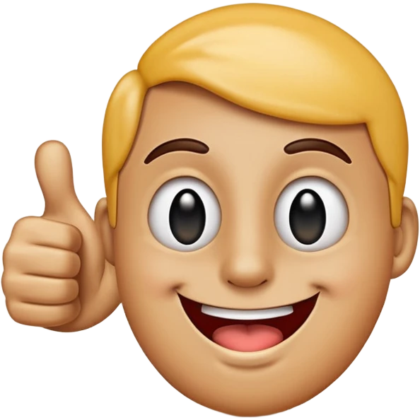 tums up with smiley face looking shock just the hand emoji