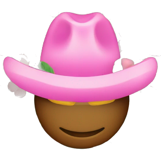 necesito un emojis de color rosa que tenga un sombrero de flores emoji