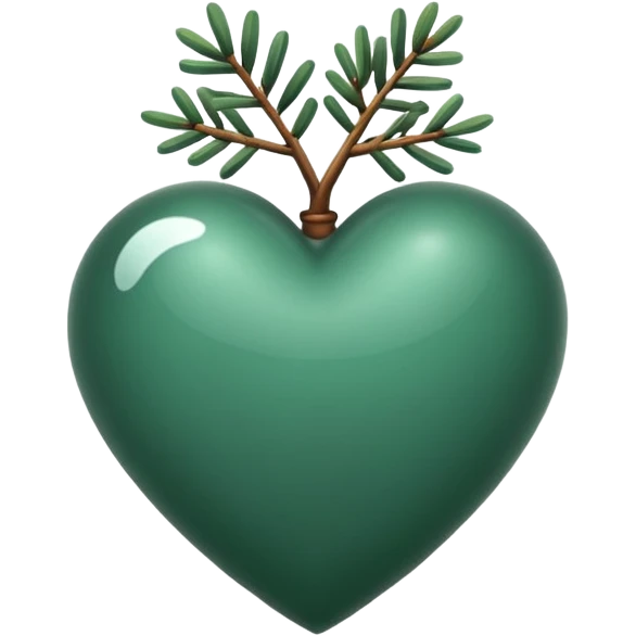 Quiero un corazón color verde pino emoji