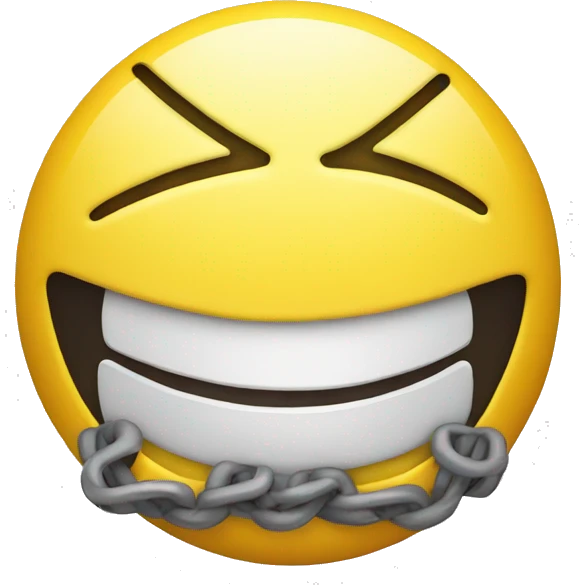 yellow emoji face smiling with braces emoji