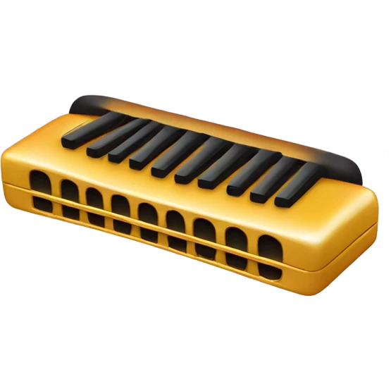 Harmonica with music notes emoji