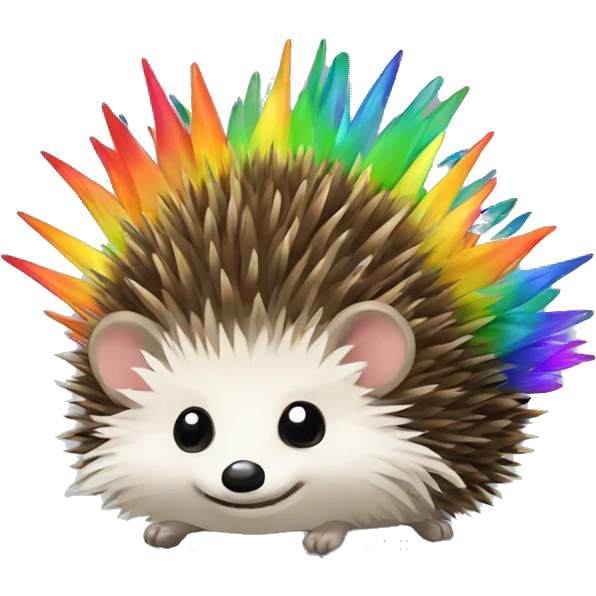 Small hedgehog with rainbow quills  emoji