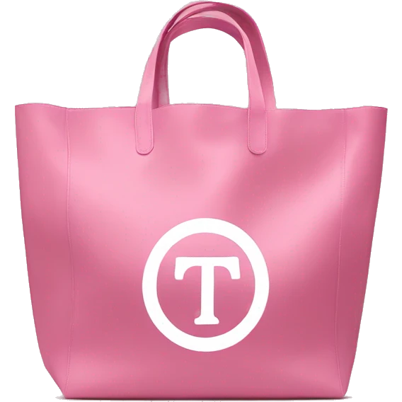 pink shopper bag plain with telfar logo emoji