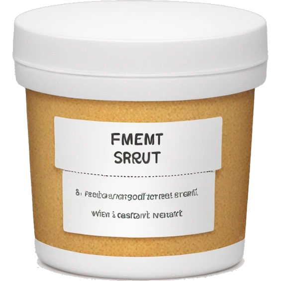 body scrub pot with label emoji