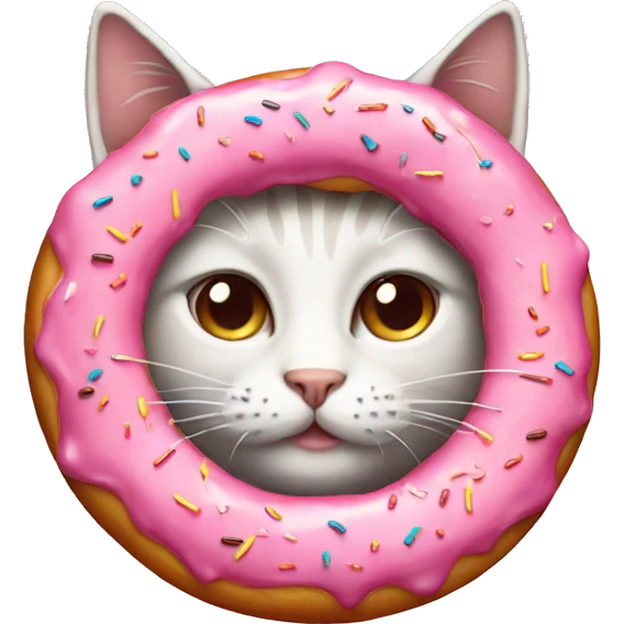 Cat pink donut  emoji