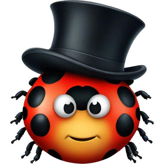 ladybug with tophat emoji