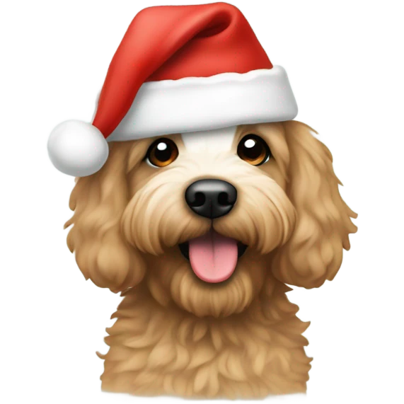 Bernadoodle with Santa hat emoji