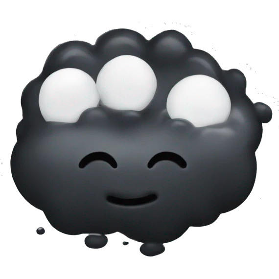 a living puddle of black ink, cute emoji