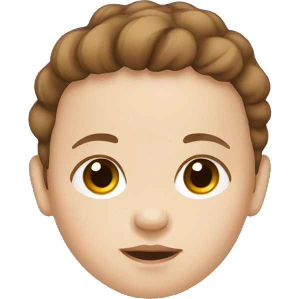 A newborn with brown hair and white skin emoji
