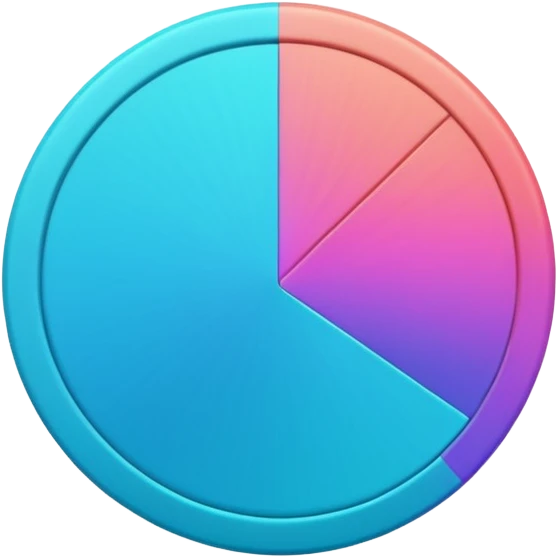 
One  Rotate 55 degree  coin color in in gradient of turquoise, blue, pink, purple, and coral emoji