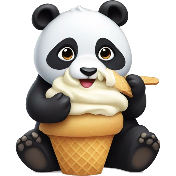Panda eating ice cream emoji