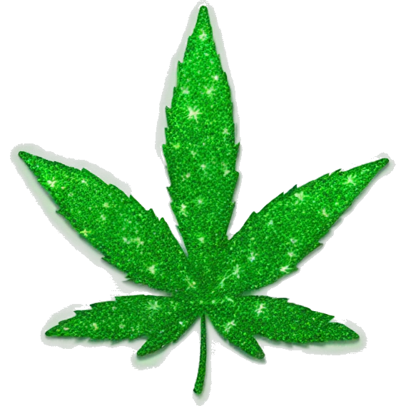 Sparkly weed leaf  emoji