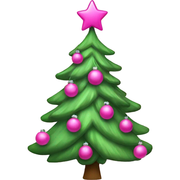 Pink Christmas tree emoji