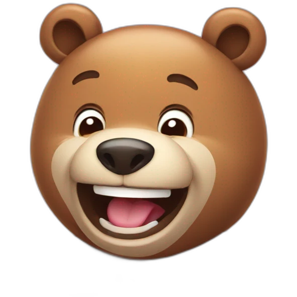 Cute bear laughs emoji