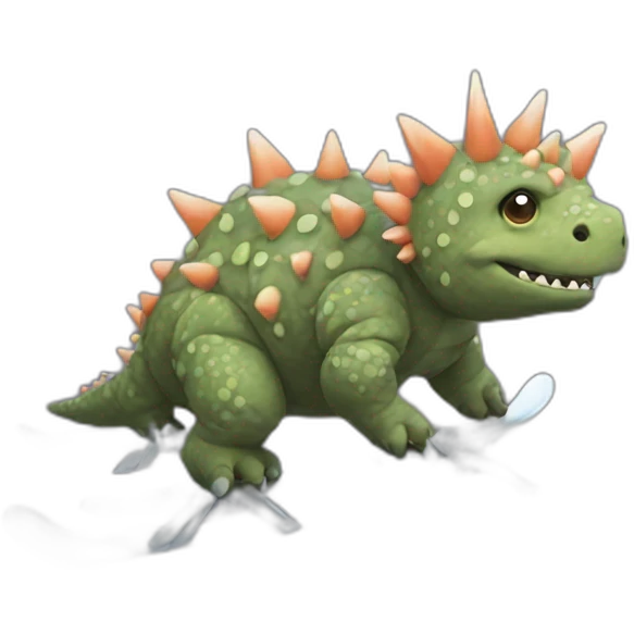 Ankylosaur skiing emoji