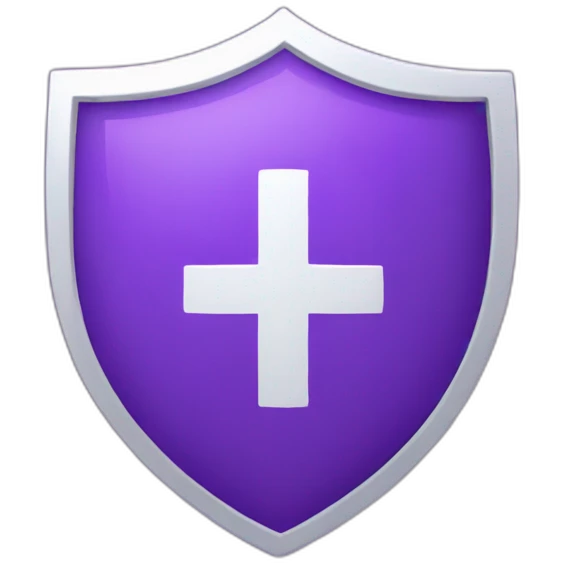purple shield with a white plus symbol  emoji