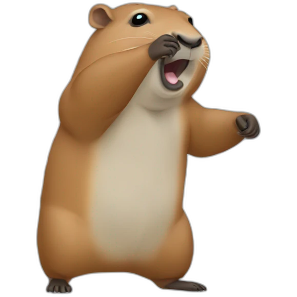 Capybara doing a dab emoji