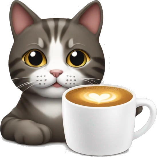 CAT with coffee emoji