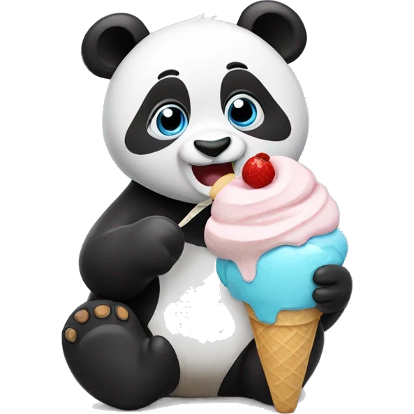 Panda eating ice cream emoji