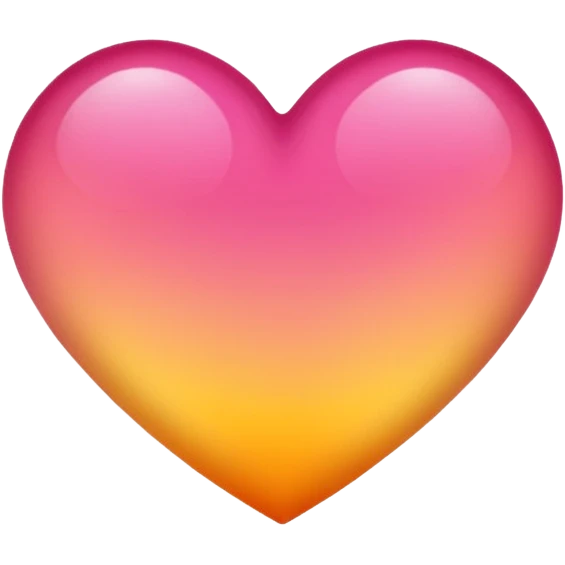 Yellow to orange to dark pink gradient heart emoji
