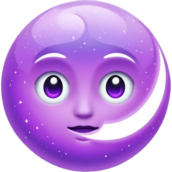 glitter purple and cian moon emoji
