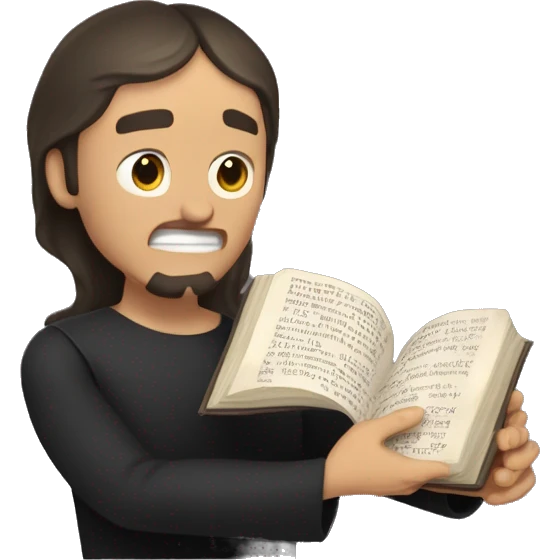 exorcista con biblia en la mano y una cruz emoji