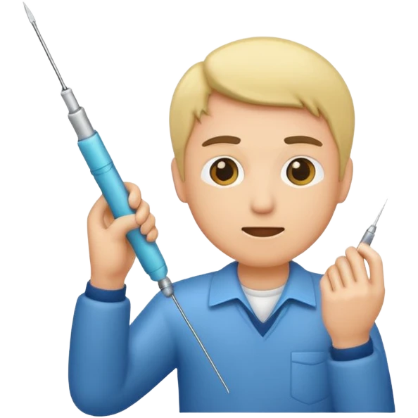 Man shooting up with needle emoji