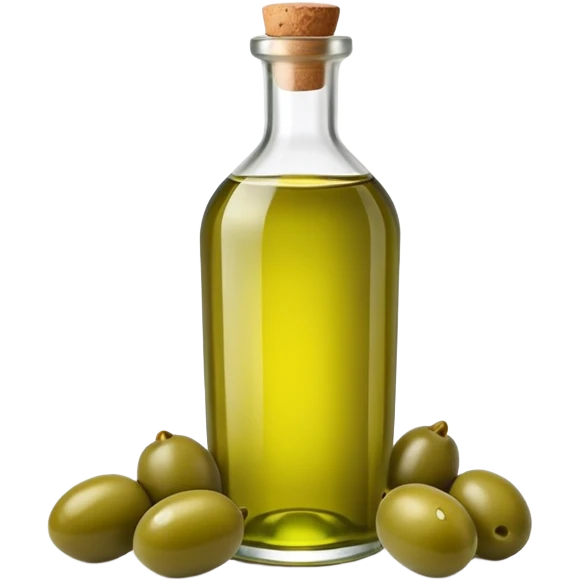 green olives and croatian olive oil bottle emoji