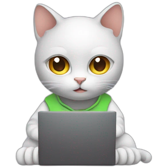cat programmer with laptop emoji