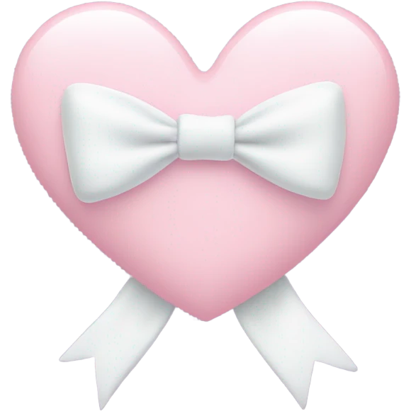 Pastel pink heart with white bow emoji