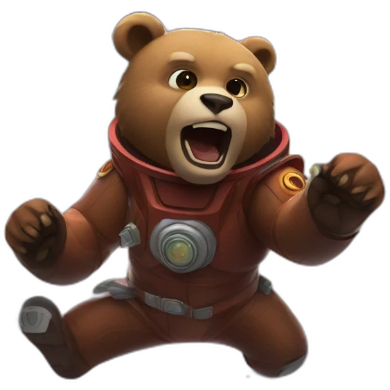 Bear fighting in space emoji
