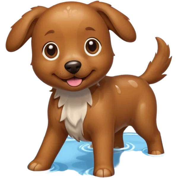 Make a cute brown dog i a pledd emoji