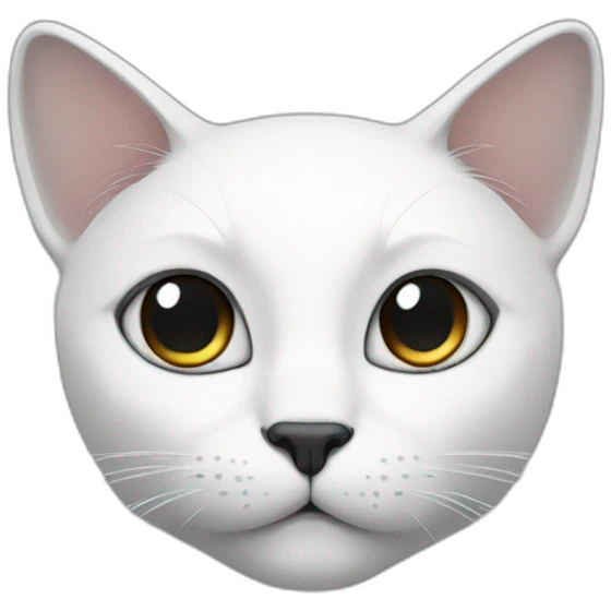 white cat with black sides of the head emoji