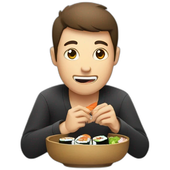 man eating sushi emoji