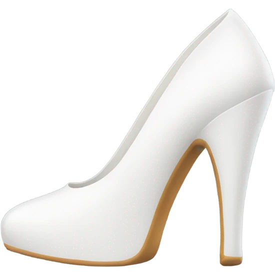 white latex mid heel shoe, direct fron view emoji