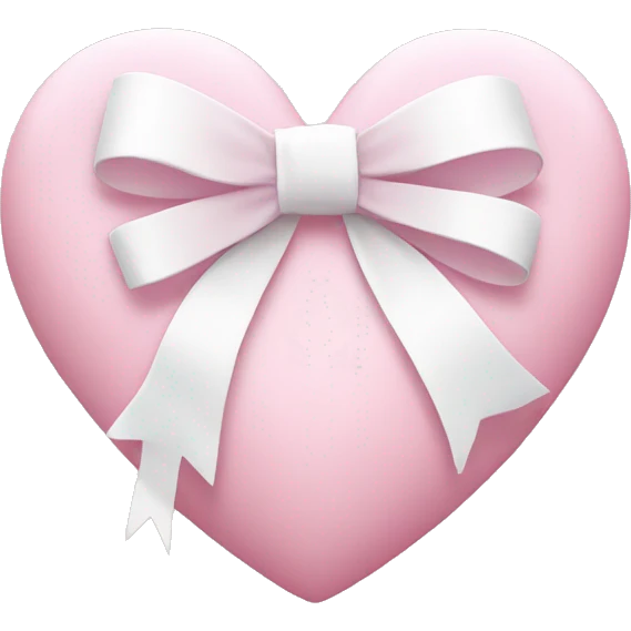 Pastel pink heart with white bow emoji