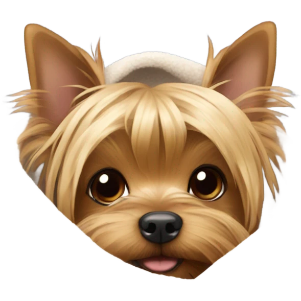 yorkshire terrier in a blanket emoji