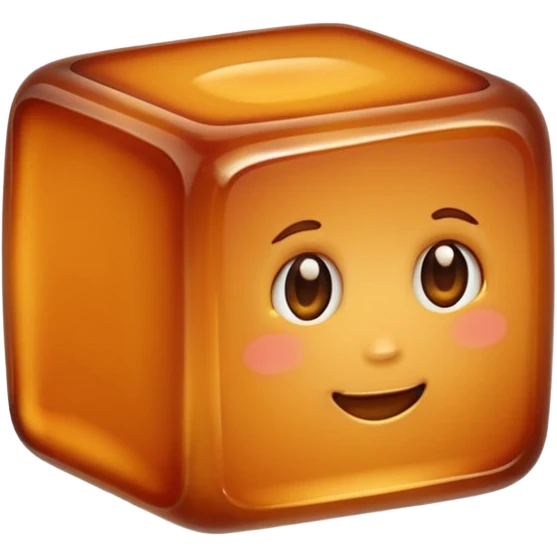 caramel cube without face emoji