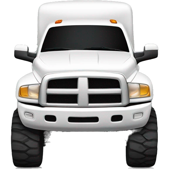 White lifted 4 door dodge 2500  emoji