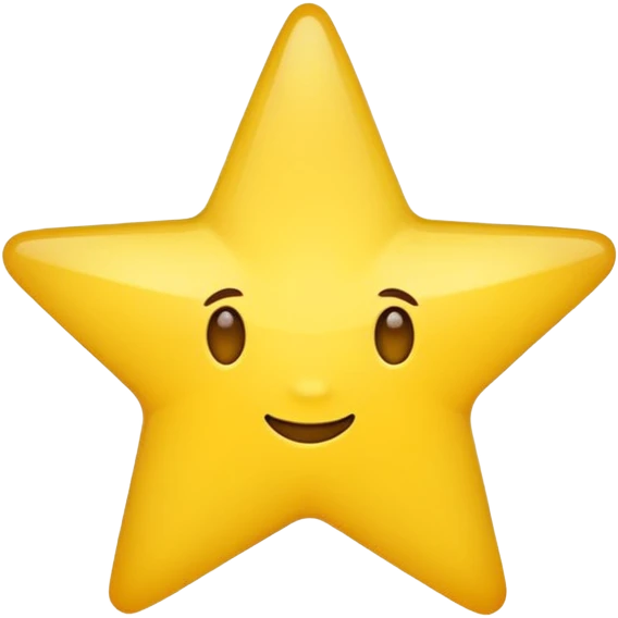 yellow half star, simple, clear shape emoji