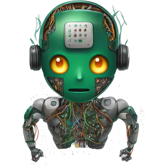 Deku cyborg with circuits and wires  emoji