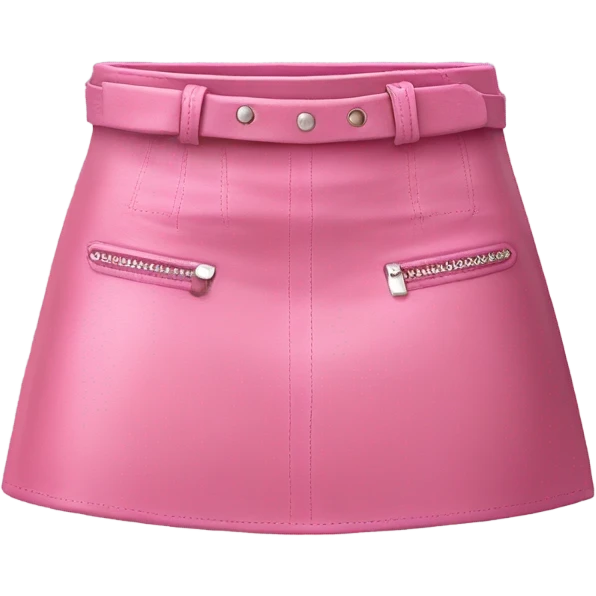 Pink leather mini skirt isolated emoji