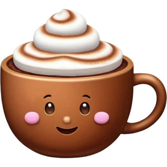 cup of cocoa with marshmallows, no face emoji