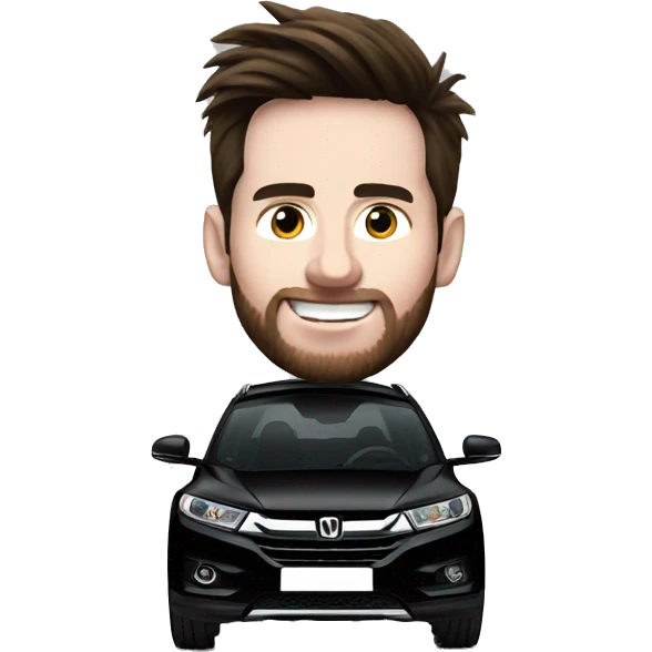 Messi driving black Honda HRV emoji